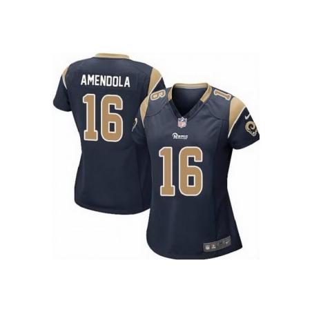 [Game] AMENDOLA St. Louis #16 Womens Football Jersey - Danny Amendola Womens Football Jersey (Blue)_Free Shipping