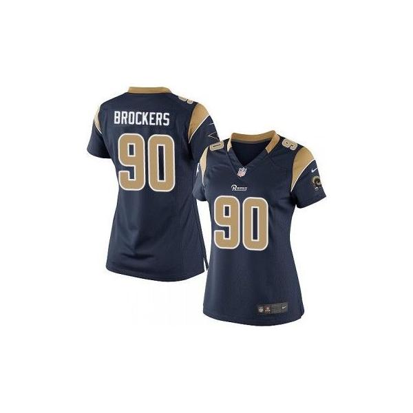 [Game] BROCKERS St. Louis #90 Womens Football Jersey - Michael Brockers Womens Football Jersey (Blue)_Free Shipping