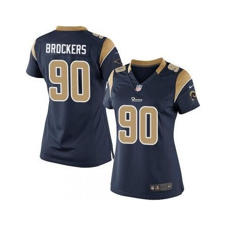 [Game] BROCKERS St. Louis #90 Womens Football Jersey - Michael Brockers Womens Football Jersey (Blue)_Free Shipping