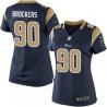 [Game] BROCKERS St. Louis #90 Womens Football Jersey - Michael Brockers Womens Football Jersey (Blue)_Free Shipping