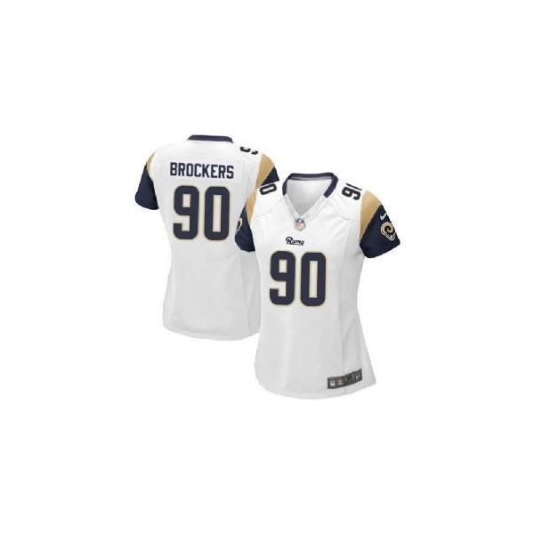 [Game] BROCKERS St. Louis #90 Womens Football Jersey - Michael Brockers Womens Football Jersey (White)_Free Shipping