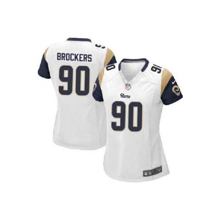 [Game] BROCKERS St. Louis #90 Womens Football Jersey - Michael Brockers Womens Football Jersey (White)_Free Shipping