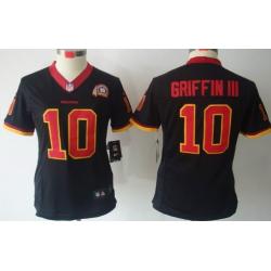 [Game] GRIFFIN III Washington #10 Womens Football Jersey - Robert Griffin III Womens Football Jersey (Black 80th)_Free Shipping