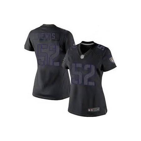 [Impact Limited] LEWIS Baltimore #52 Womens Football Jersey - Ray Lewis Womens Football Jersey_Free Shipping