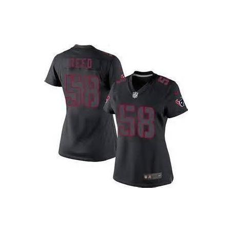 [Impact Limited] REED Houston #58 Womens Football Jersey - Brooks Reed Womens Football Jersey_Free Shipping