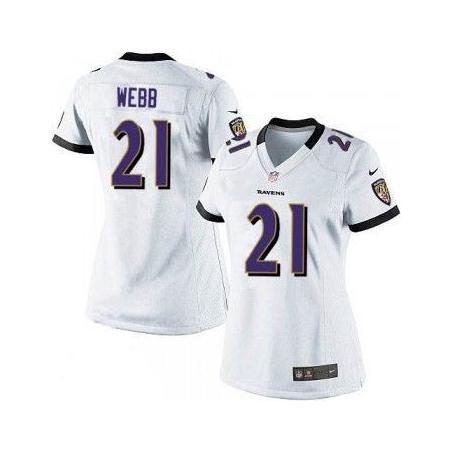 [Limited] WEBB Baltimore #21 Womens Football Jersey - Lardarius Webb Womens Football Jersey (White)_Free Shipping