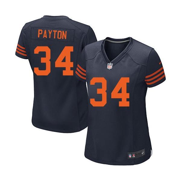 [Limited] PAYTON Chicago #34 Womens Football Jersey - Walter Payton Womens Football Jersey (Blue Orange Number)_Free Shipping