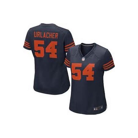 [Limited] URLACHER Chicago #54 Womens Football Jersey - Brian Urlacher Womens Football Jersey (Blue Orange Number)_Free Shipping