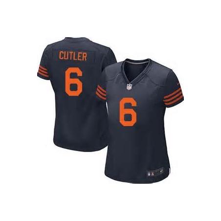 [Limited] CUTLER Chicago #6 Womens Football Jersey - Jay Cutler Womens Football Jersey (Blue Orange Number)_Free Shipping