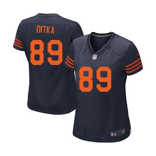 [Limited] DITKA Chicago #89 Womens Football Jersey - Mike Ditka Womens Football Jersey (Blue Orange Number)_Free Shipping