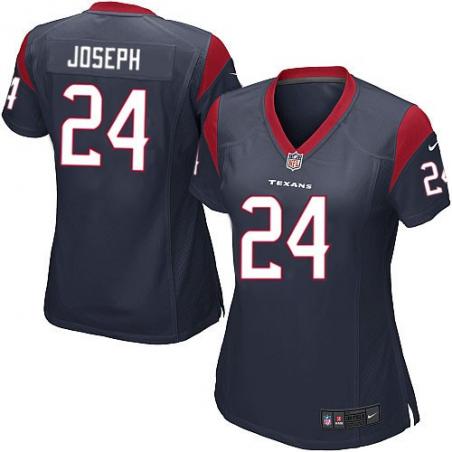 [Limited] JOSEPH Houston #24 Womens Football Jersey - Johnathan Joseph Womens Football Jersey (Blue)_Free Shipping