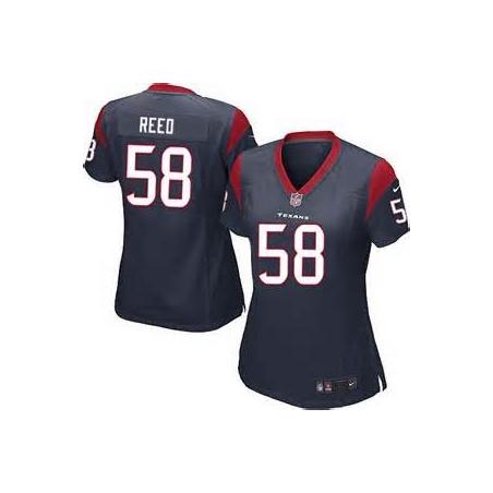 [Limited] REED Houston #58 Womens Football Jersey - Brooks Reed Womens Football Jersey (Blue)_Free Shipping