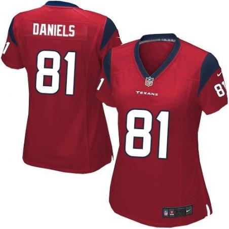 [Limited] DANIELS Houston #81 Womens Football Jersey - Owen Daniels Womens Football Jersey (Red)_Free Shipping