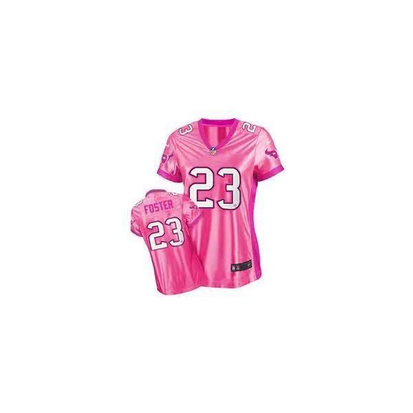 [Love pink III] FOSTER Houston #23 Womens Football Jersey - Arian Foster Womens Football Jersey (Pink)_Free Shipping