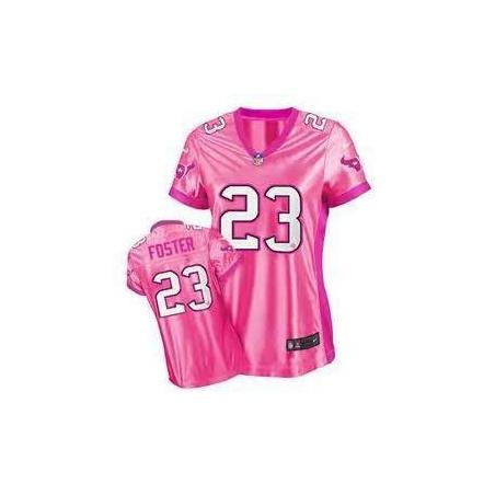 [Love pink III] FOSTER Houston #23 Womens Football Jersey - Arian Foster Womens Football Jersey (Pink)_Free Shipping