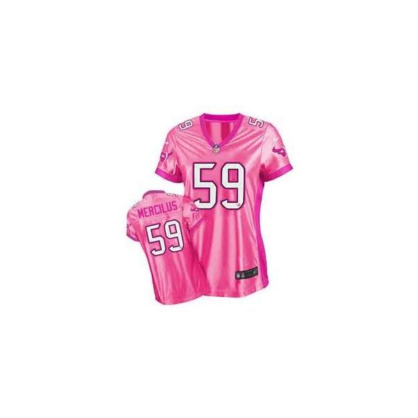 [Love pink III] MERCILUS Houston #59 Womens Football Jersey - Whitney Mercilus Womens Football Jersey (Pink)_Free Shipping