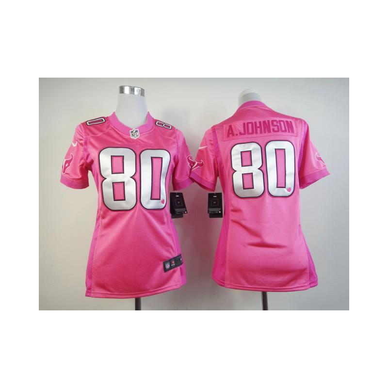 [Love pink III] JOHNSON Houston #80 Womens Football Jersey - Andre Johnson Womens Football Jersey (Pink)_Free Shipping