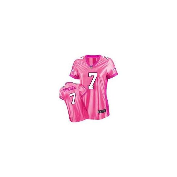 [Love pink III] PONDER Minnesota #7 Womens Football Jersey - Christian Ponder Womens Football Jersey (Pink)_Free Shipping