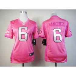 [Love pink III] SANCHEZ NY-Jet #6 Womens Football Jersey - Mark Sanchez Womens Football Jersey (Pink)_Free Shipping