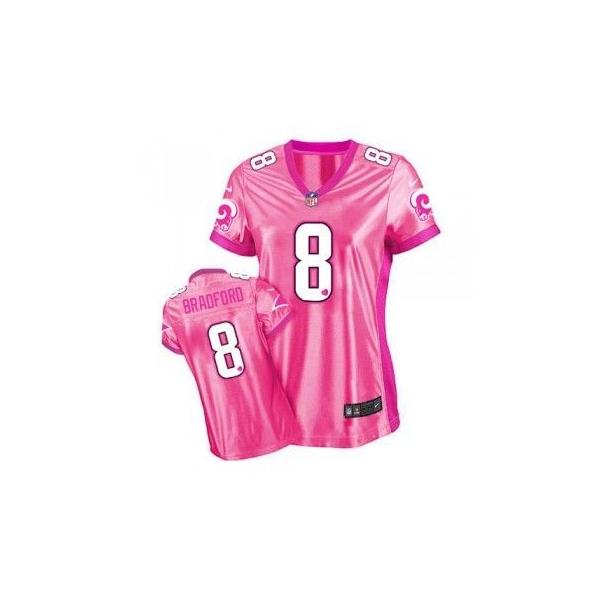 [Love pink III] BRADFORD St.Louis #8 Womens Football Jersey - Sam Bradford Womens Football Jersey (Pink)_Free Shipping