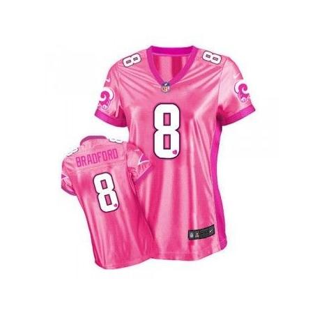 [Love pink III] BRADFORD St.Louis #8 Womens Football Jersey - Sam Bradford Womens Football Jersey (Pink)_Free Shipping