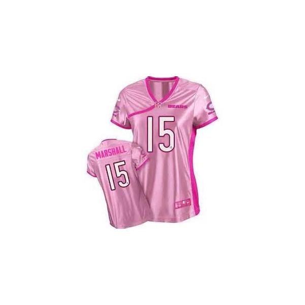 [Love pink] MARSHALL Chicago #15 Womens Football Jersey - Brandon Marshall Womens Football Jersey (Pink)_Free Shipping