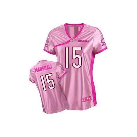 [Love pink] MARSHALL Chicago #15 Womens Football Jersey - Brandon Marshall Womens Football Jersey (Pink)_Free Shipping