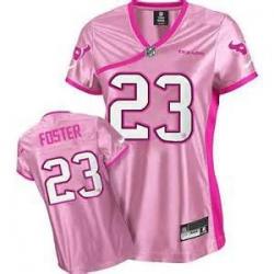 [Love pink] FOSTER Houston #23 Womens Football Jersey - Arian Foster Womens Football Jersey (Pink)_Free Shipping