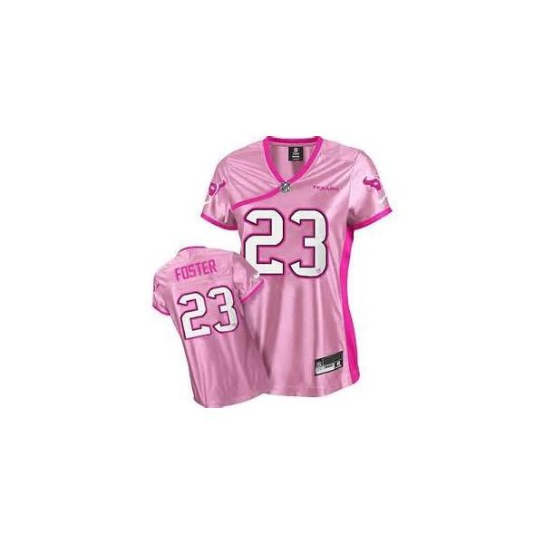 [Love pink] FOSTER Houston #23 Womens Football Jersey - Arian Foster Womens Football Jersey (Pink)_Free Shipping