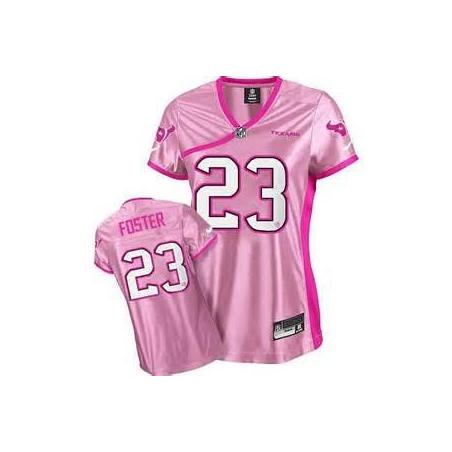 [Love pink] FOSTER Houston #23 Womens Football Jersey - Arian Foster Womens Football Jersey (Pink)_Free Shipping