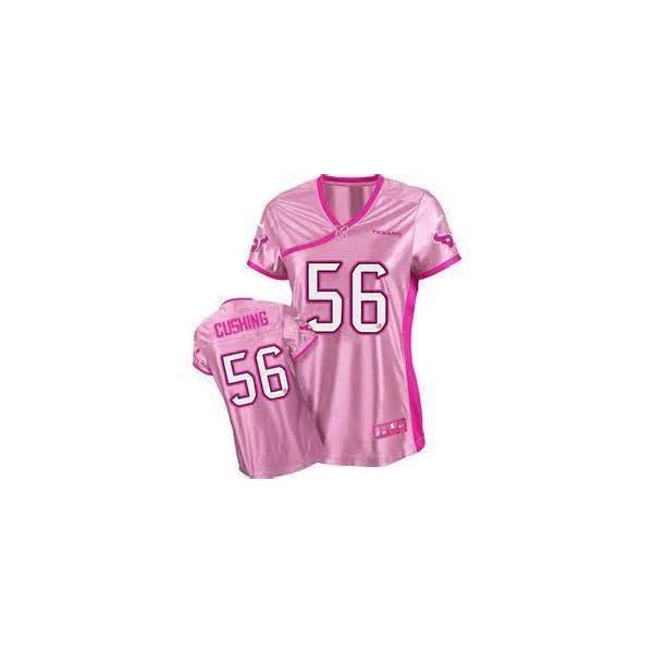 [Love pink] CUSHING Houston #56 Womens Football Jersey - Brian Cushing Womens Football Jersey (Pink)_Free Shipping