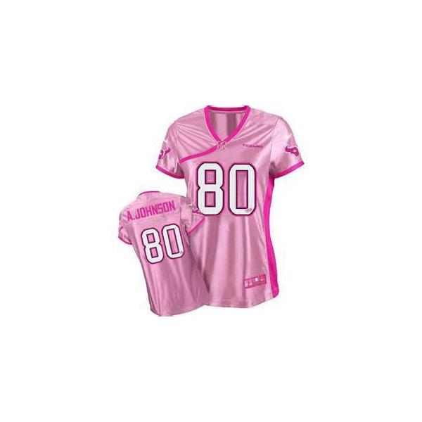 [Love pink] JOHNSON Houston #80 Womens Football Jersey - Andre Johnson Womens Football Jersey (Pink)_Free Shipping