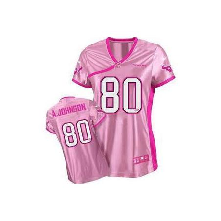 [Love pink] JOHNSON Houston #80 Womens Football Jersey - Andre Johnson Womens Football Jersey (Pink)_Free Shipping