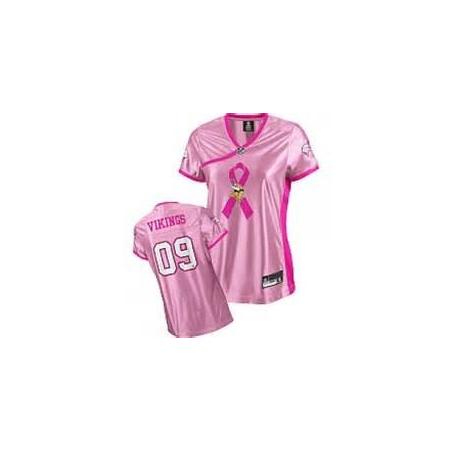 [Love pink] Minnesota #09 Womens Football Jersey - Vikings Womens Football Jersey (Pink)_Free Shipping