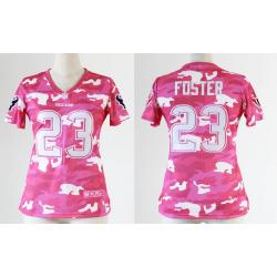 [Pink Camo] FOSTER Houston #23 Womens Football Jersey - Arian Foster Womens Football Jersey_Free Shipping