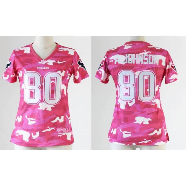 [Pink Camo] JOHNSON Houston #80 Womens Football Jersey - Andre Johnson Womens Football Jersey_Free Shipping