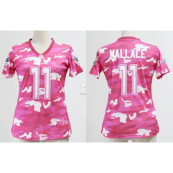 [Pink Camo] WALLACE Miami #11 Womens Football Jersey - Mike Wallace Womens Football Jersey_Free Shipping