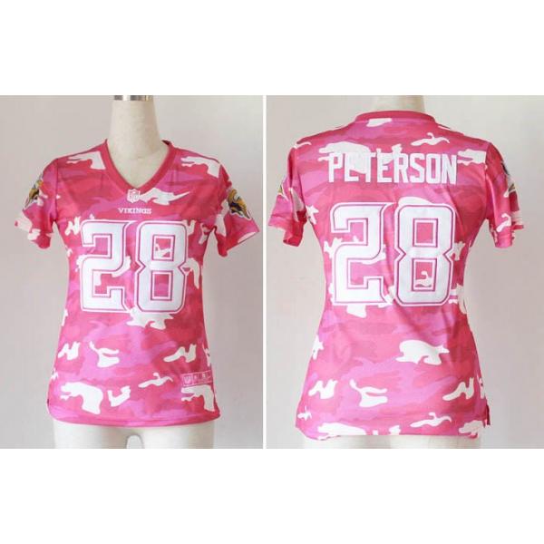 [Pink Camo] PETERSON Minnesota #28 Womens Football Jersey - Adrian Peterson Womens Football Jersey_Free Shipping