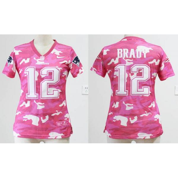 [Pink Camo]New England #12 Tom Brady 