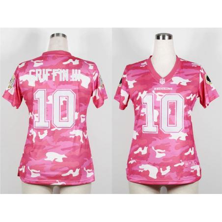 [Pink Camo] GRIFFIN III Washington #10 Womens Football Jersey - Robert Griffin III Womens Football Jersey_Free Shipping