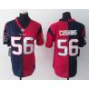 [Split] CUSHING Houston #56 Womens Football Jersey - Brian Cushing Womens Football Jersey (Blue-Red)_Free Shipping