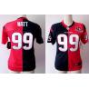 [Split] WATT Houston #99 Womens Football Jersey - J.J. Watt Womens Football Jersey (Blue-Red)_Free Shipping