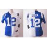 [Split] LUCK Indianapolis #12 Womens Football Jersey - Andrew Luck Womens Football Jersey (Blue-White)_Free Shipping