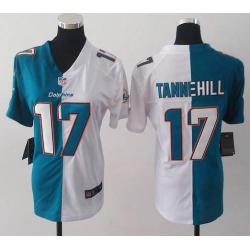 [Split] TANNEHILL Miami #17 Womens Football Jersey - Ryan Tannehill Womens Football Jersey (Green-White)_Free Shipping