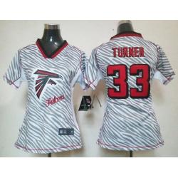 [Zebra Fashion] TURNER Atlanta #33 Womens Football Jersey - Michael Turner Womens Football Jersey_Free Shipping