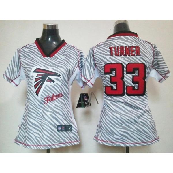 [Zebra Fashion] TURNER Atlanta #33 Womens Football Jersey - Michael Turner Womens Football Jersey_Free Shipping