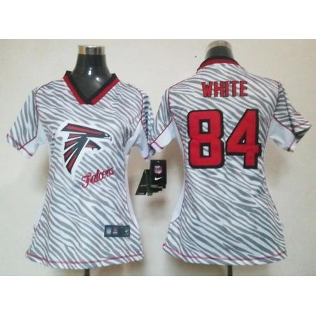 [Zebra Fashion] WHITE Atlanta #84 Womens Football Jersey - Roddy White Womens Football Jersey_Free Shipping