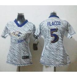 [Zebra Fashion] FLACCO Baltimore #5 Womens Football Jersey - Joe Flacco Womens Football Jersey_Free Shipping