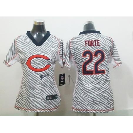 [Zebra Fashion] FORTE Chicago #22 Womens Football Jersey - Matt Forte Womens Football Jersey_Free Shipping