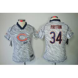 [Zebra Fashion] PAYTON Chicago #34 Womens Football Jersey - Walter Payton Womens Football Jersey_Free Shipping